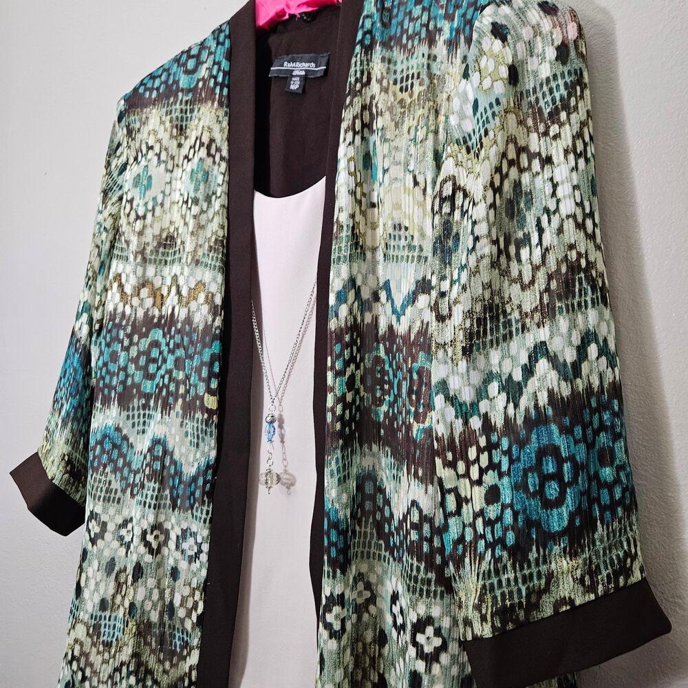 NWT Y2K R&M Richards Petite 2 in 1 Set 16P Abstract Earthy Soprano SamanthaJones
